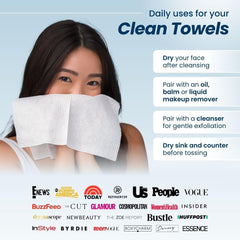 Clean Skin Club Clean Towels XL™, 100% USDA Biobased Face Towel