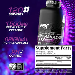 EFX Sports Kre-Alkalyn EFX – pH-Correct Creatine (240 Capsules)