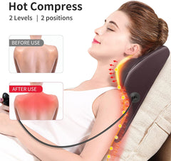 Boriwat™ Deep-Relief Neck & Back Massager — Shiatsu Kneading Massage with Soothing Heat for Instant Comfort & Daily Stress Relief