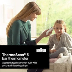 Braun ThermoScan 5 Ear thermometer | ExacTemp Stability Indicator | Digital Display | Baby and infant friendly | No. 1 Brand recommended by pediatricians1 | IRT6500.