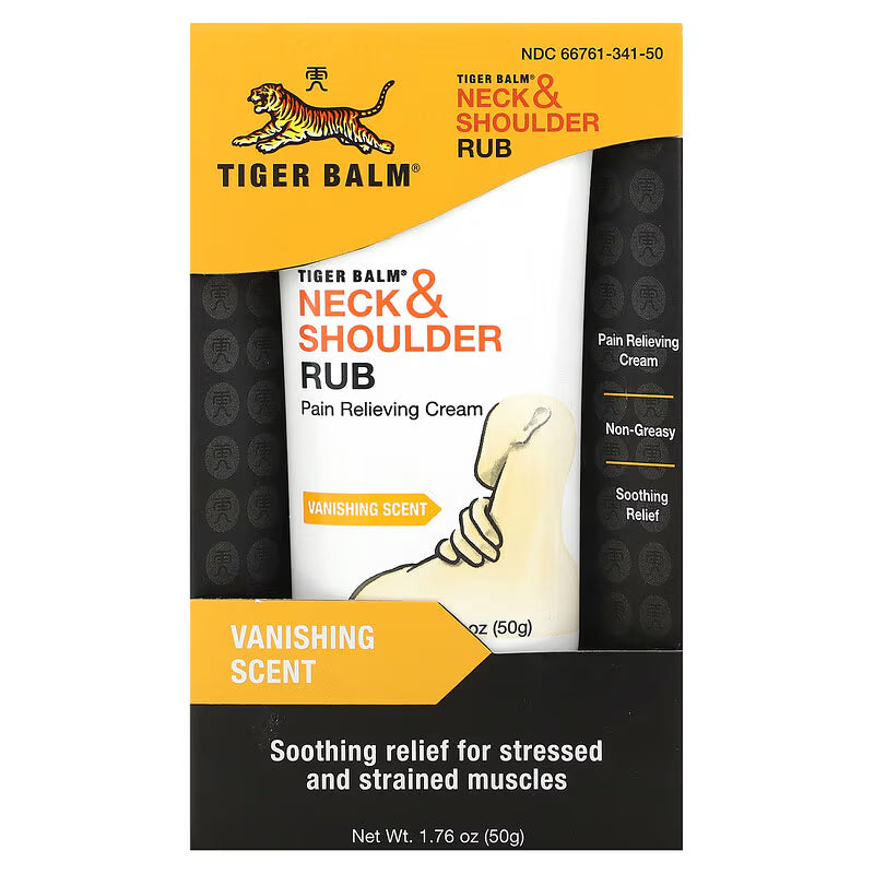 Tiger Balm, Frottement pour le cou et les épaules, Crème anti-douleur, Parfum dissipateur, 50 g