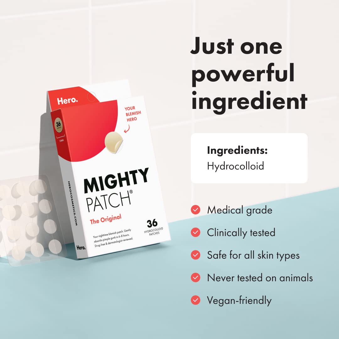 Mighty Patch™ Original – Hydrocolloid Acne Patches (36 Ct) | Vegan & Cruelty-Free