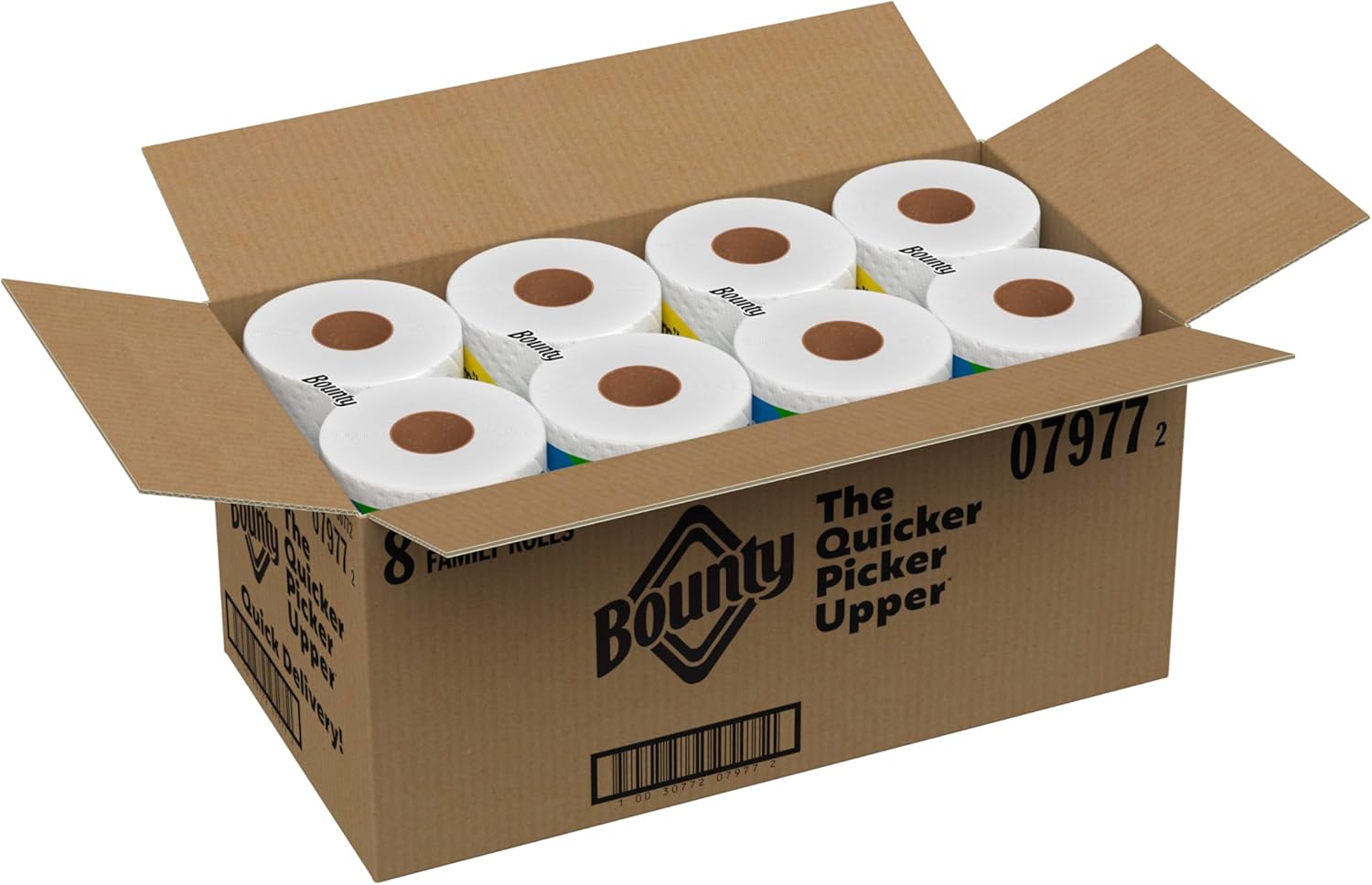 Bounty Quick Size Paper Towels – 8 Family Rolls (Equals 20 Regular Rolls)