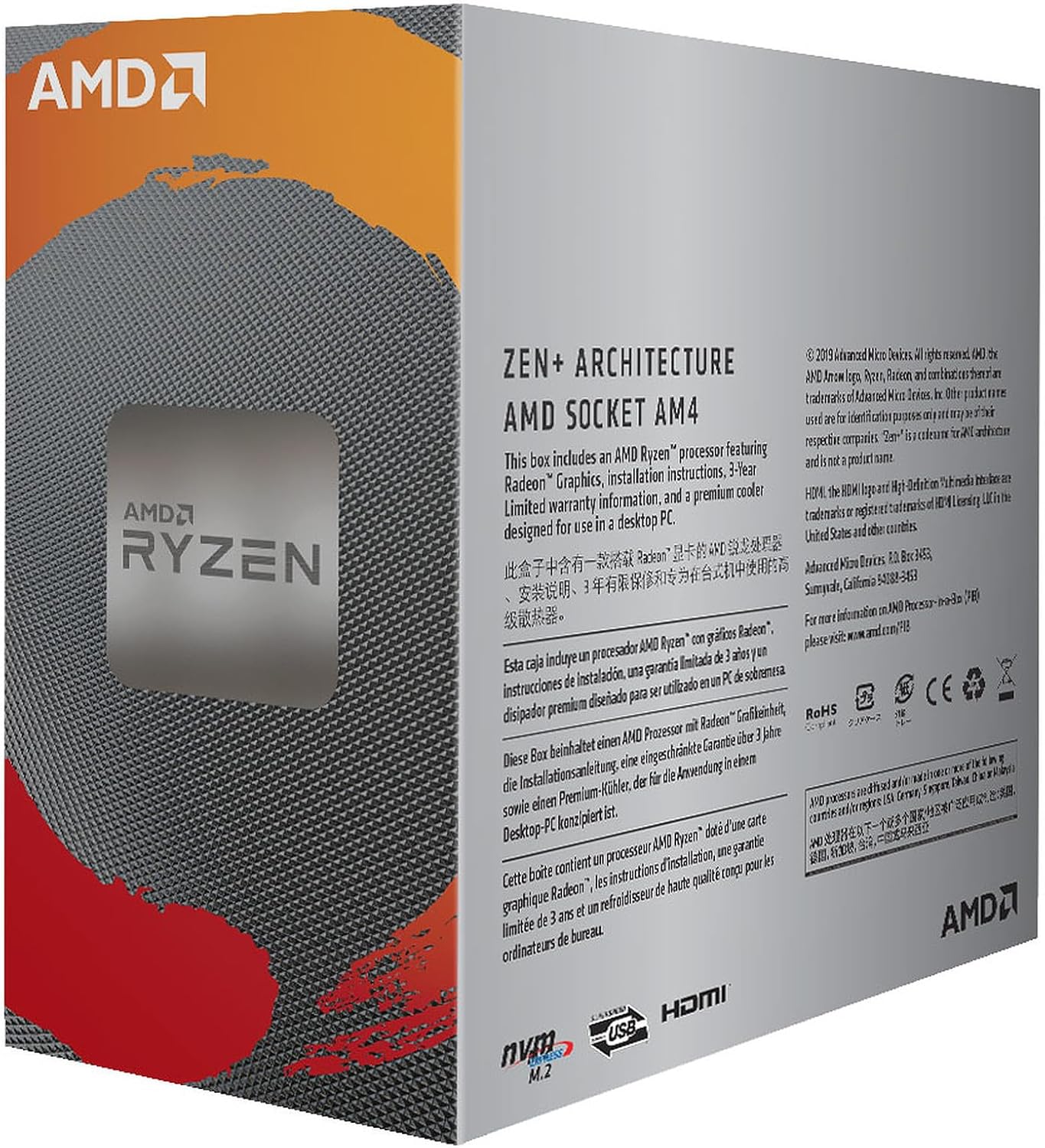 AMD Ryzen 3 3200G with Vega 8 Graphics – 4-Core CPU + Wraith Cooler