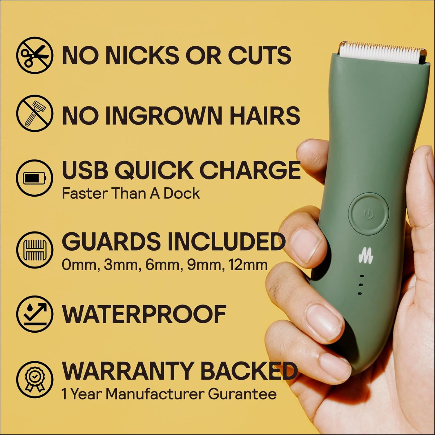 MERIDIAN Waterproof Groin & Body Trimmer – Smooth, Safe, Powerful