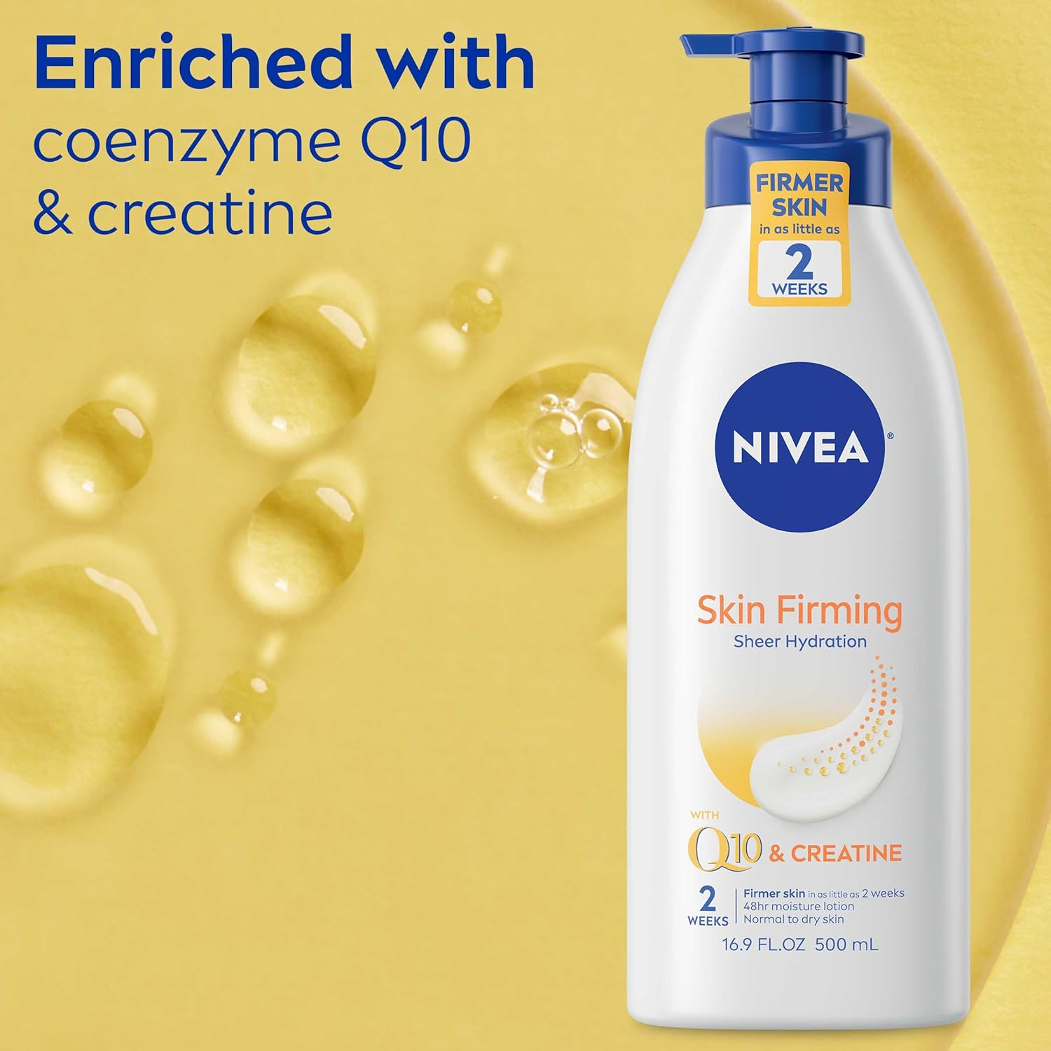 NIVEA Skin Firming Sheer Hydration Lotion with Q10 & Creatine – 16.9 fl oz