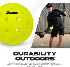 Franklin Sports X-40 Outdoor Pickleballs - Official Ball of USA Pickleball, APP Tour + Pickleball US Open - 3 Packs, 12 Packs, 36 Pickleball Buckets, 50, 100 + 400 Bulk Packs of Regulation Pickleballs