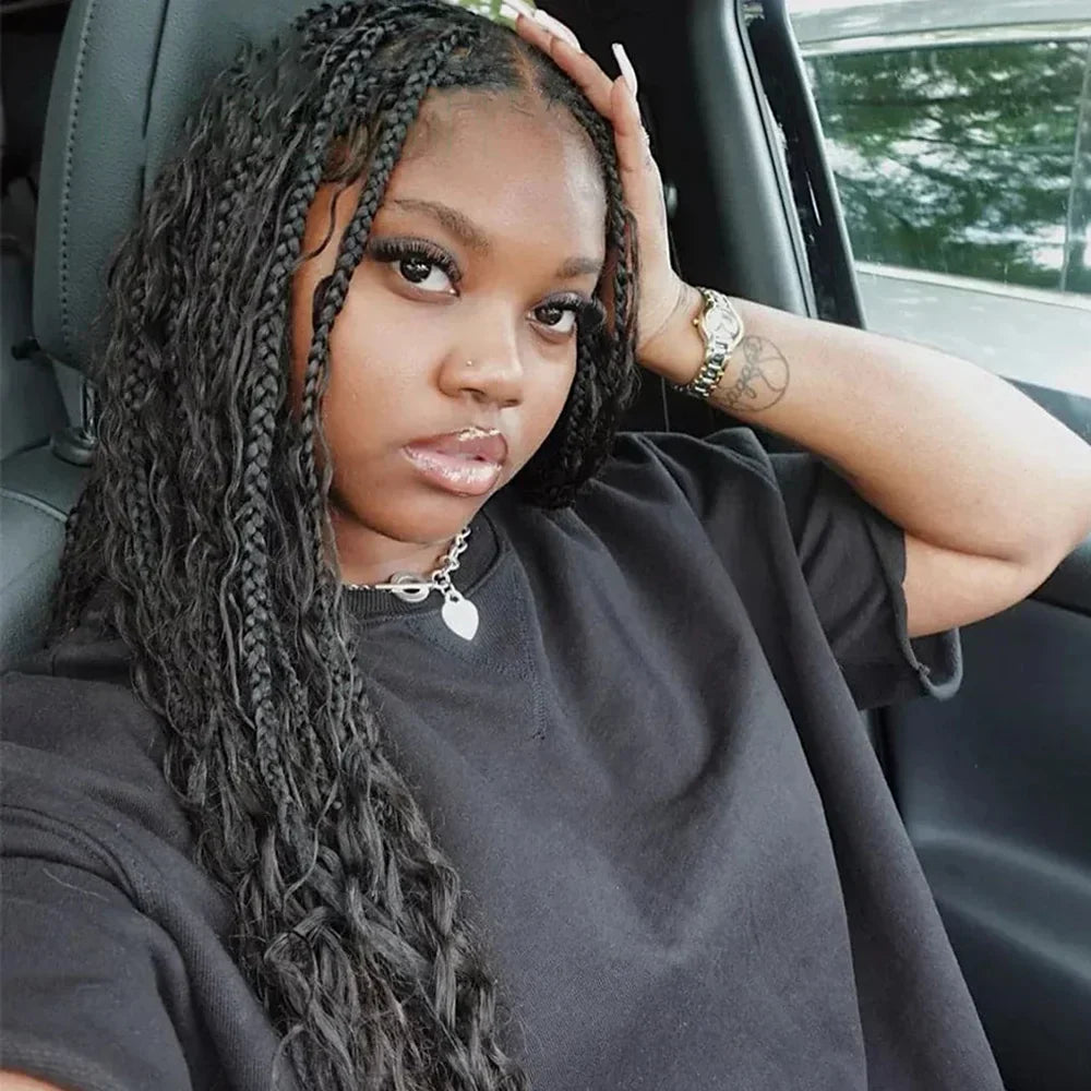 Brazilian Deep Wave Braiding Hair – 14” Boho Braids, 2 Bundles