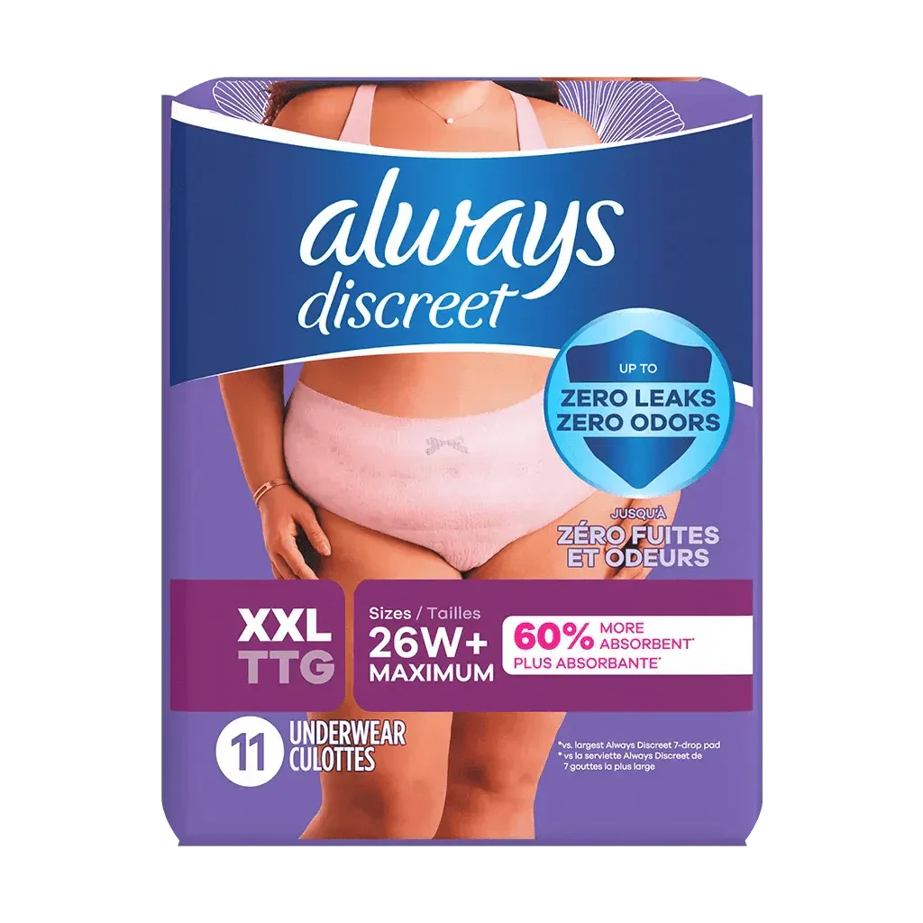Always Discreet Maximum Protection Underwear.